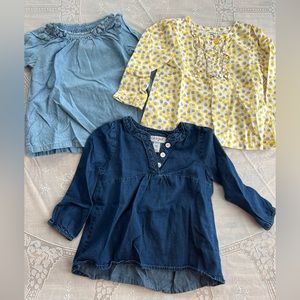 Carter’s Baby Girl Bundle of 3 Long Sleeve Shirts, size 18 months